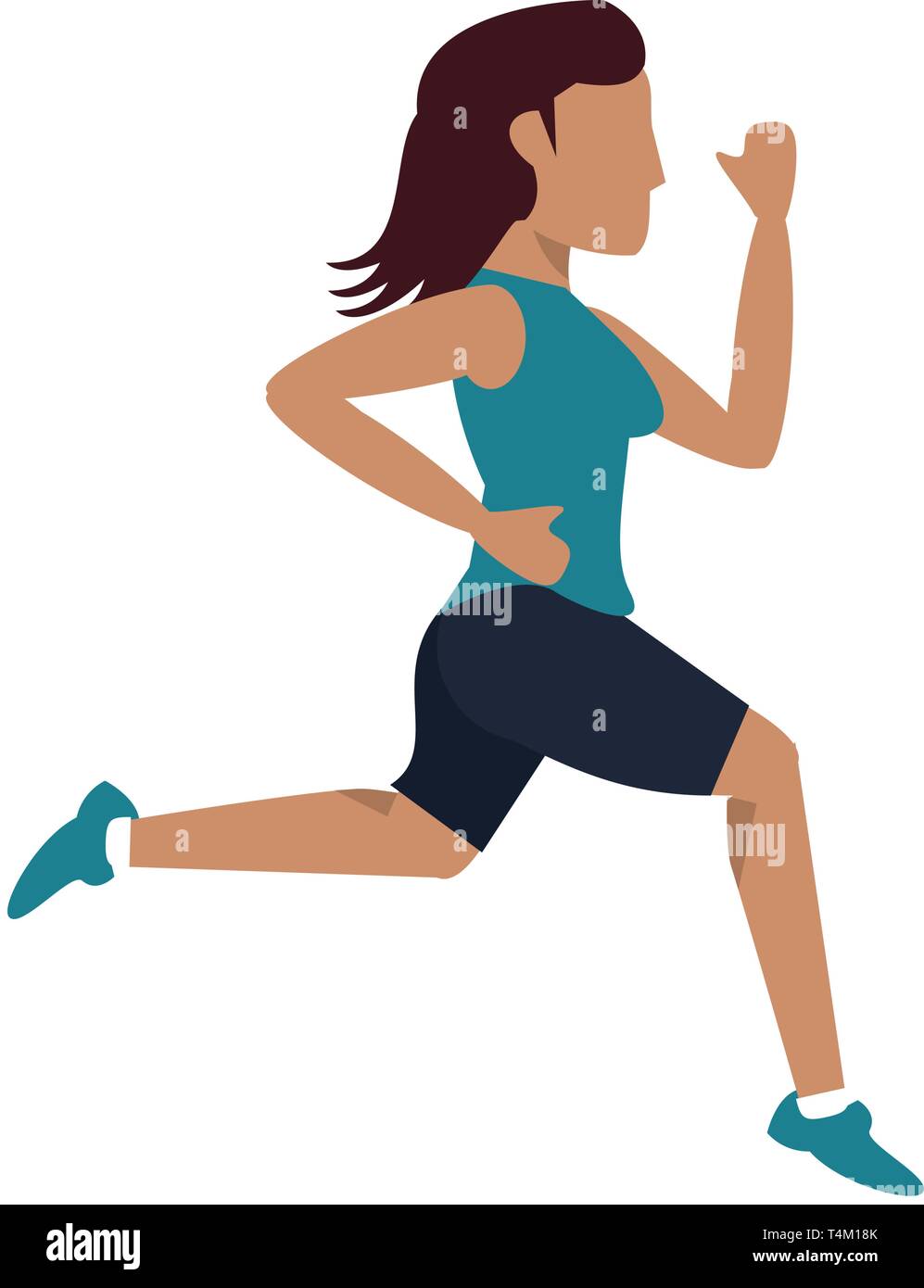Fitness woman running sideview Stock Vector Image & Art - Alamy