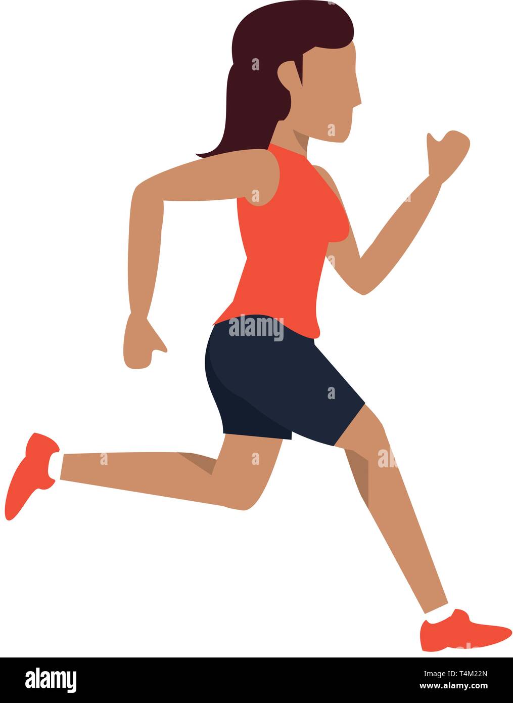 Fitness woman running sideview Stock Vector Image & Art - Alamy