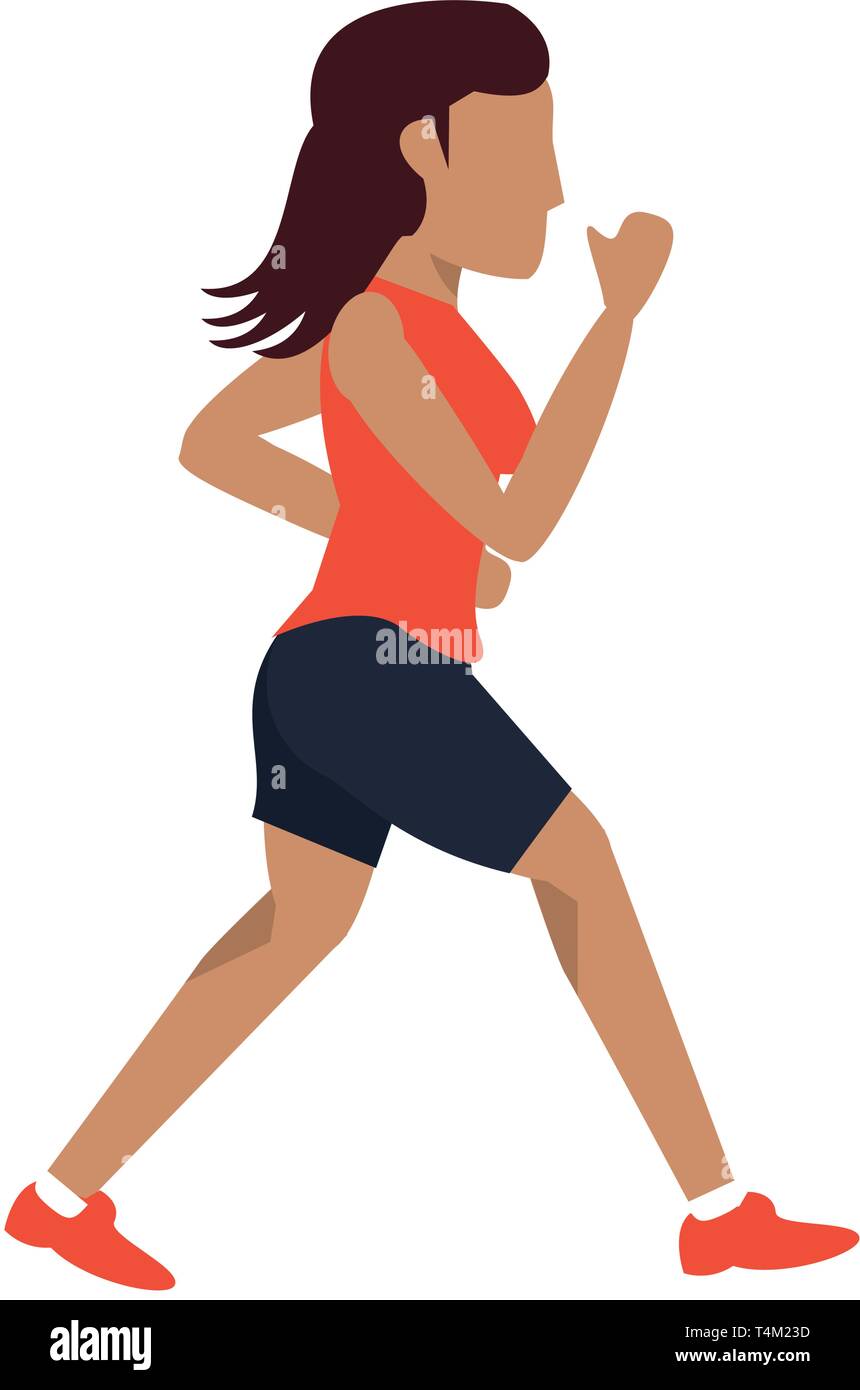 Fitness woman running sideview Stock Vector Image & Art - Alamy