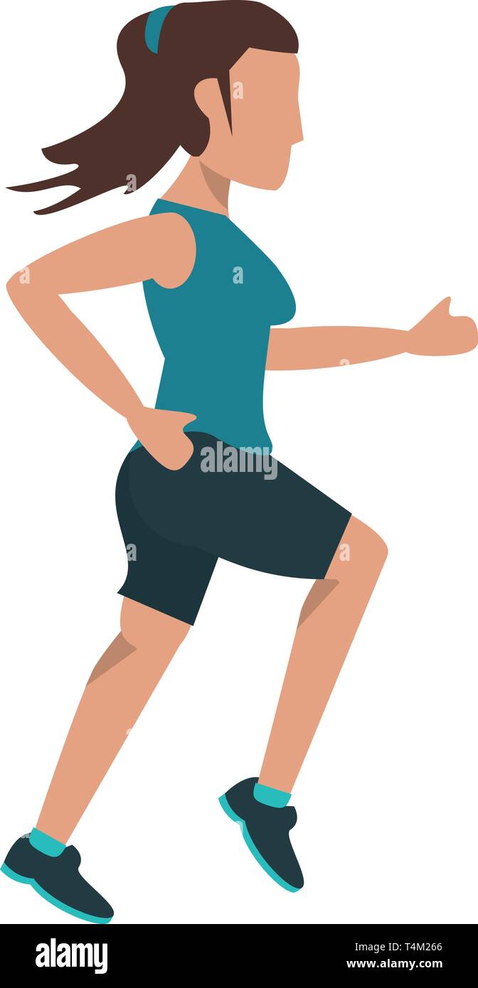 Fitness woman running sideview Stock Vector Image & Art - Alamy