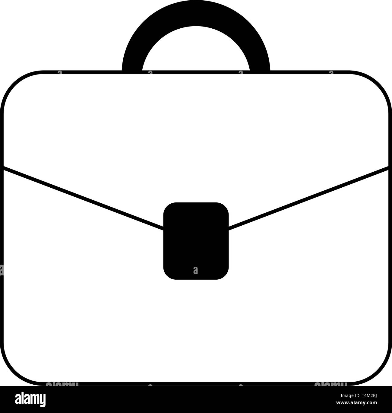Business briefcase symbol isolated in black and white Stock Vector