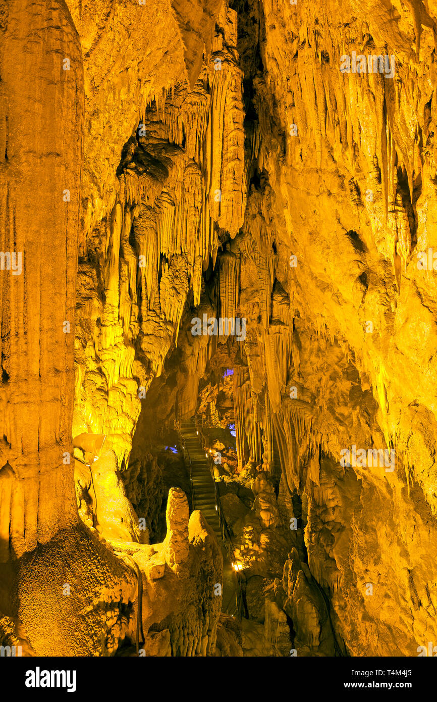 Dim Magarasi flowstone cave, Kestel, Alanya, Province Antalya, Turkey Stock Photo