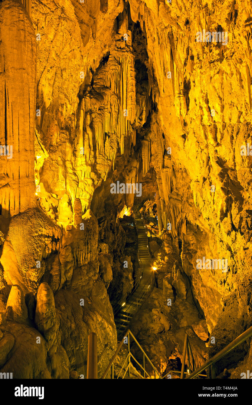Dim Magarasi flowstone cave, Kestel, Alanya, Province Antalya, Turkey Stock Photo