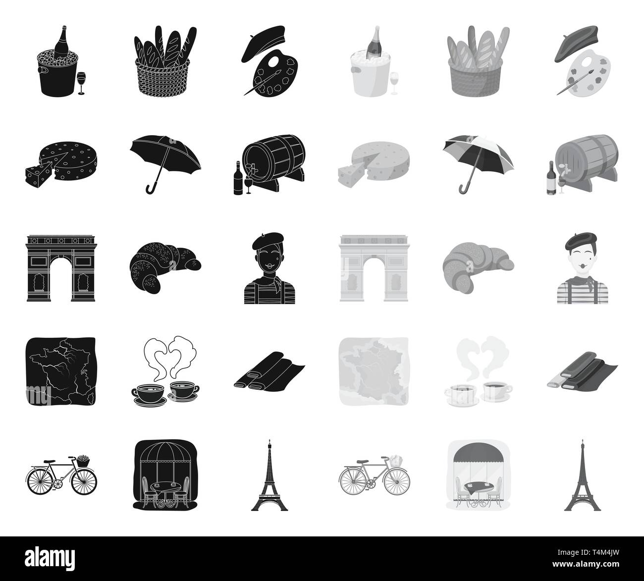 arch,attributes,baguette,barrel,basket,beret,bicycle,black.mono,bottle,bucket,cafe,champagne,cheese,cloth,collection,country,croissant,culture,custom,design,eiffel,features,france,hard,heel,icon,illustration,isolated,landmark,mime,near,painting,palette,perfume,roll,served,set,shoes,sign,stiletto,symbol,table,territory,tower,travel,triumphal,umbrella,vector,wine,wooden Vector Vectors , Stock Vector