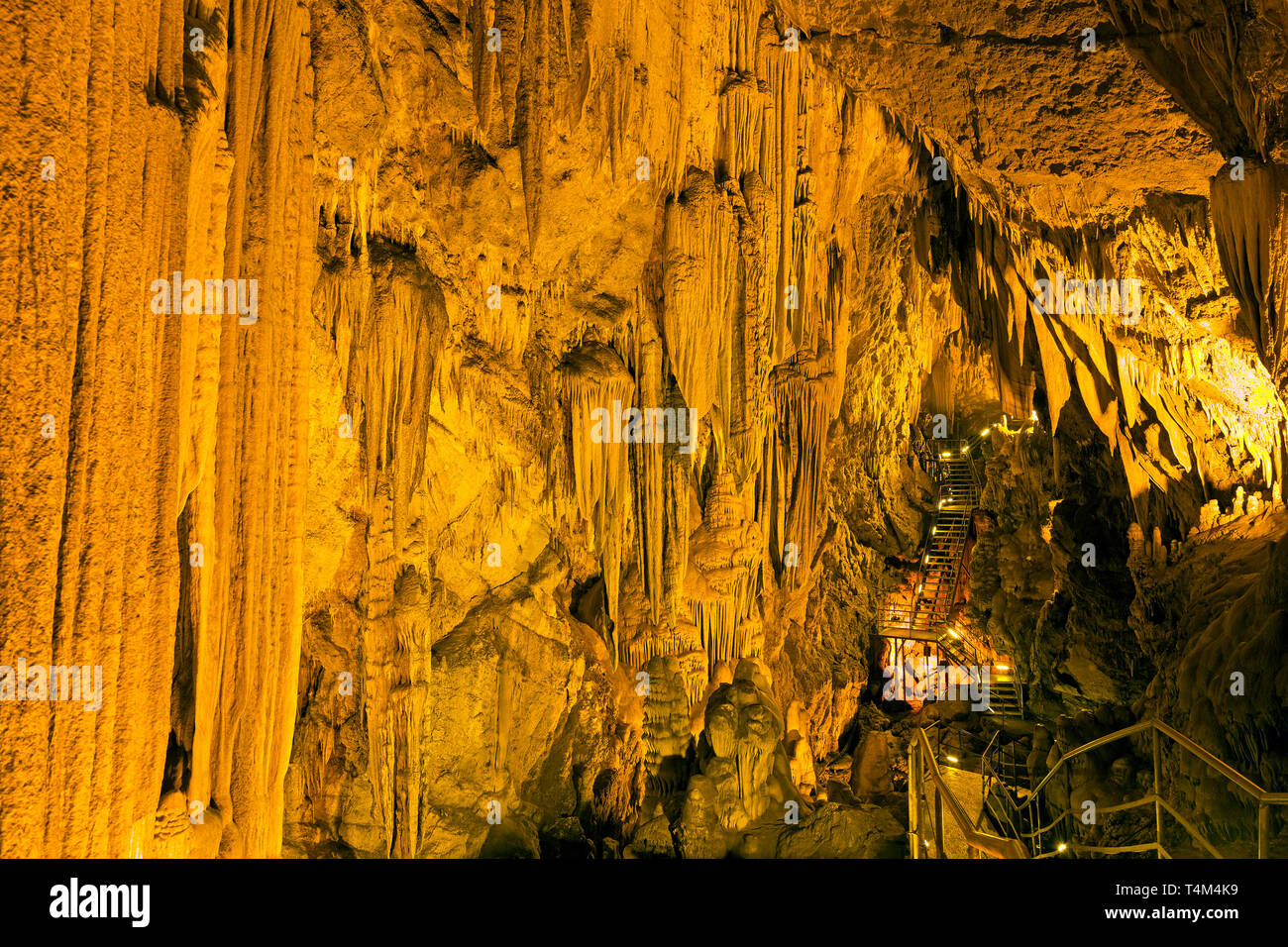 Dim Magarasi flowstone cave, Kestel, Alanya, Province Antalya, Turkey Stock Photo