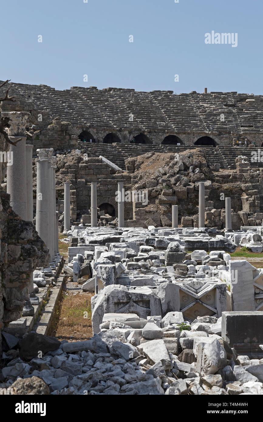 theatre, Side, Province Antalya, Turkey Stock Photo Alamy