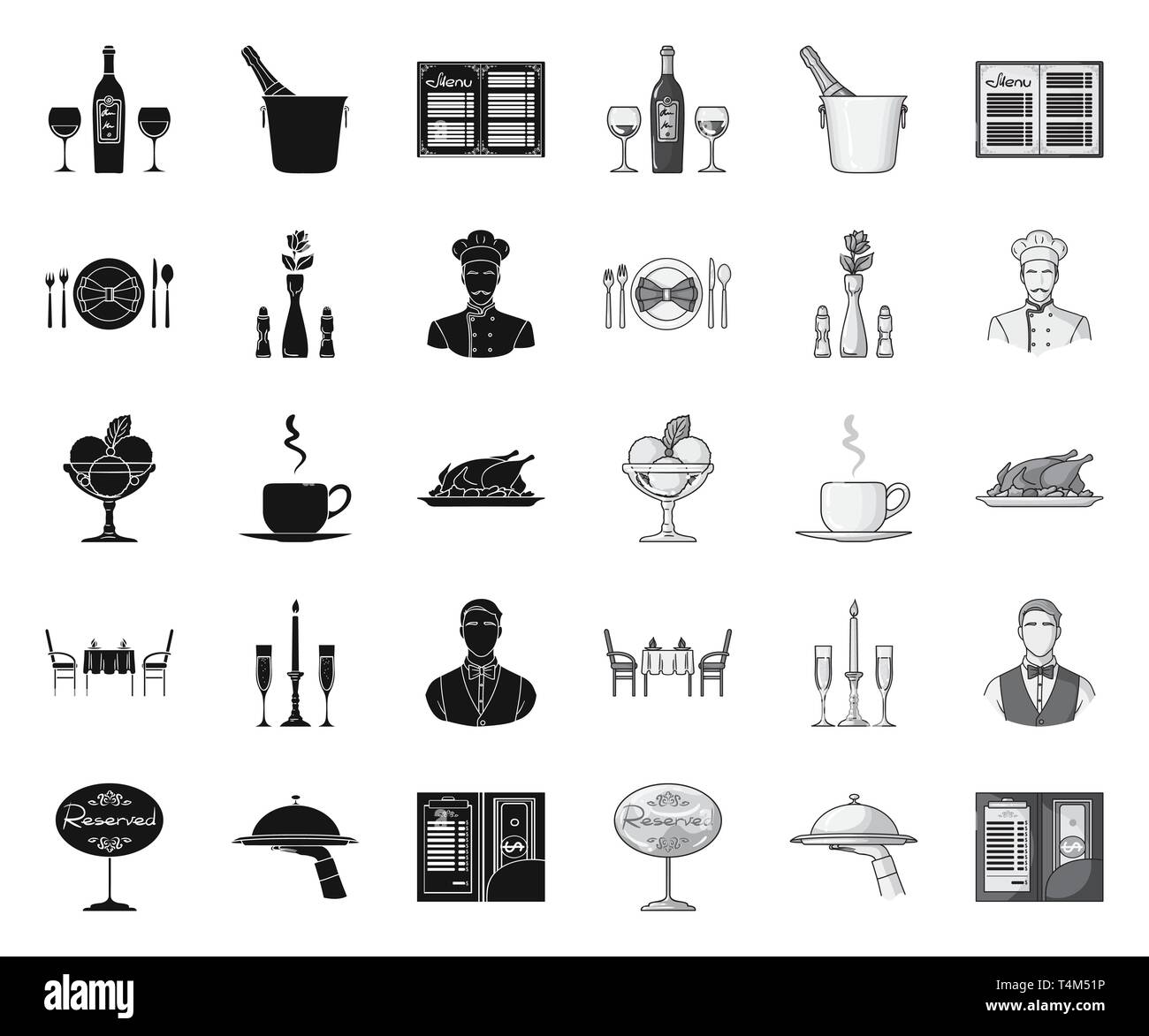 Restaurant and bar black.mono icons in set collection for design ...