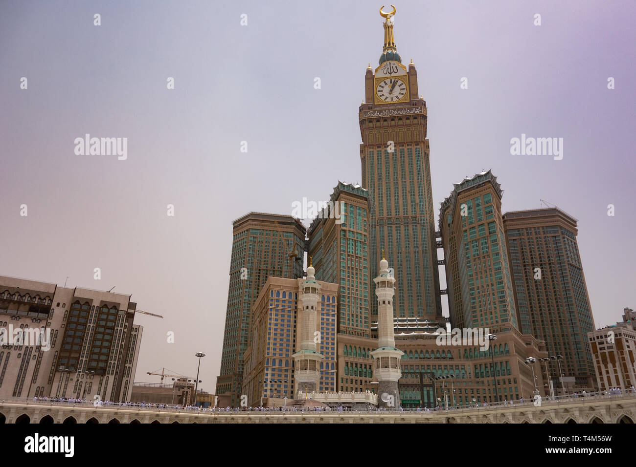 Skyline with Abraj Al Bait (Royal Clock Tower Makkah) in Mecca, Saudi Arabia. Stock Photo