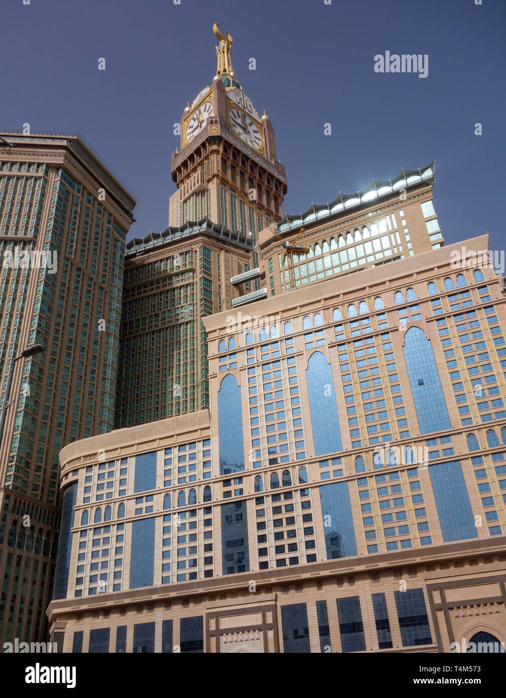 Skyline with Abraj Al Bait (Royal Clock Tower Makkah) in Mecca, Saudi Arabia. Stock Photo