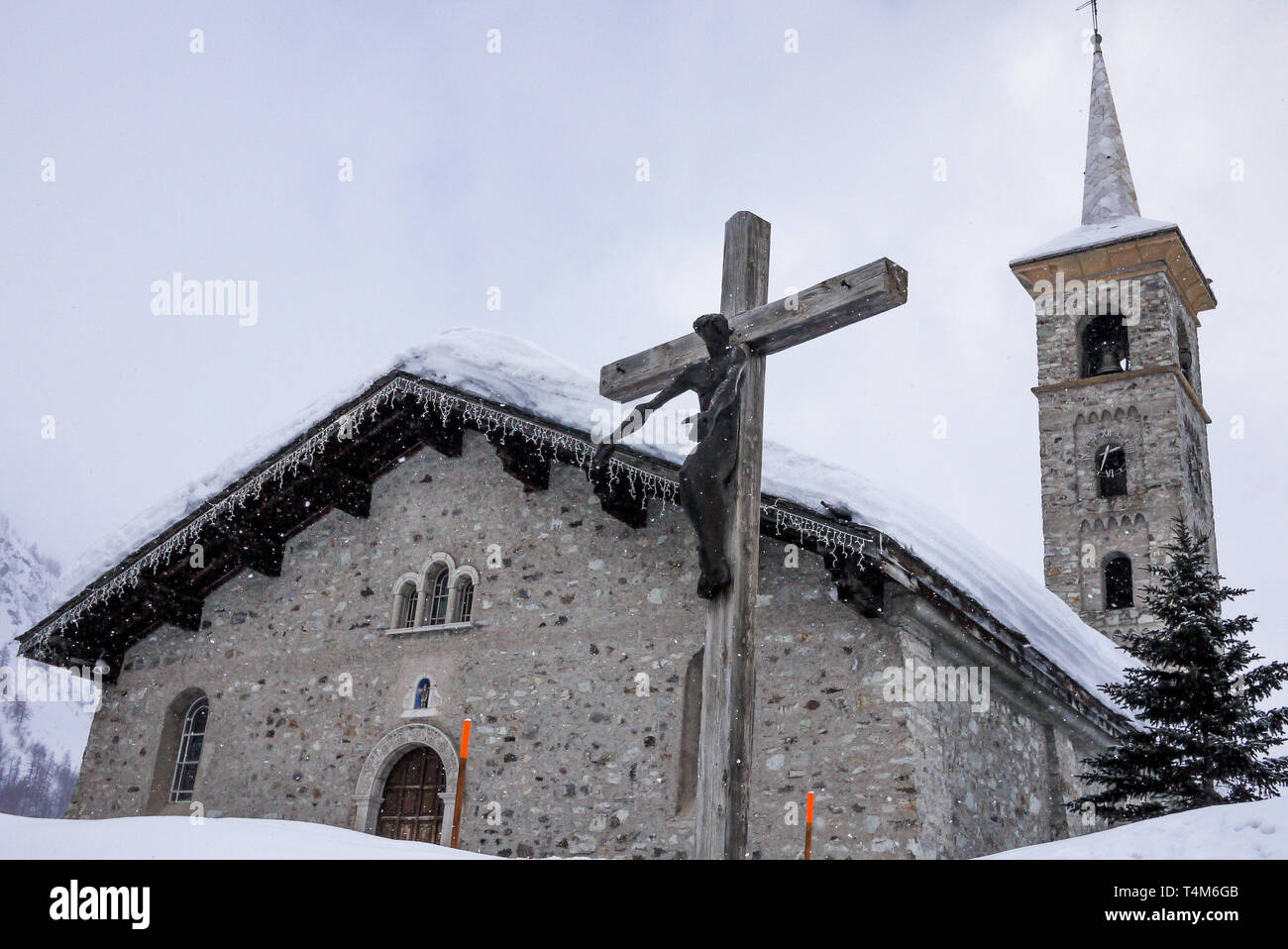 Church, Tignes 1800, Savoie, France Stock Photo
