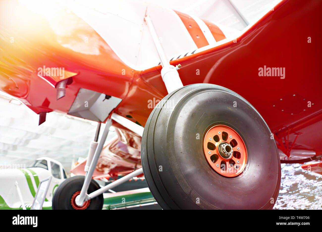 The chassis of a light aircraft Stock Photo Alamy