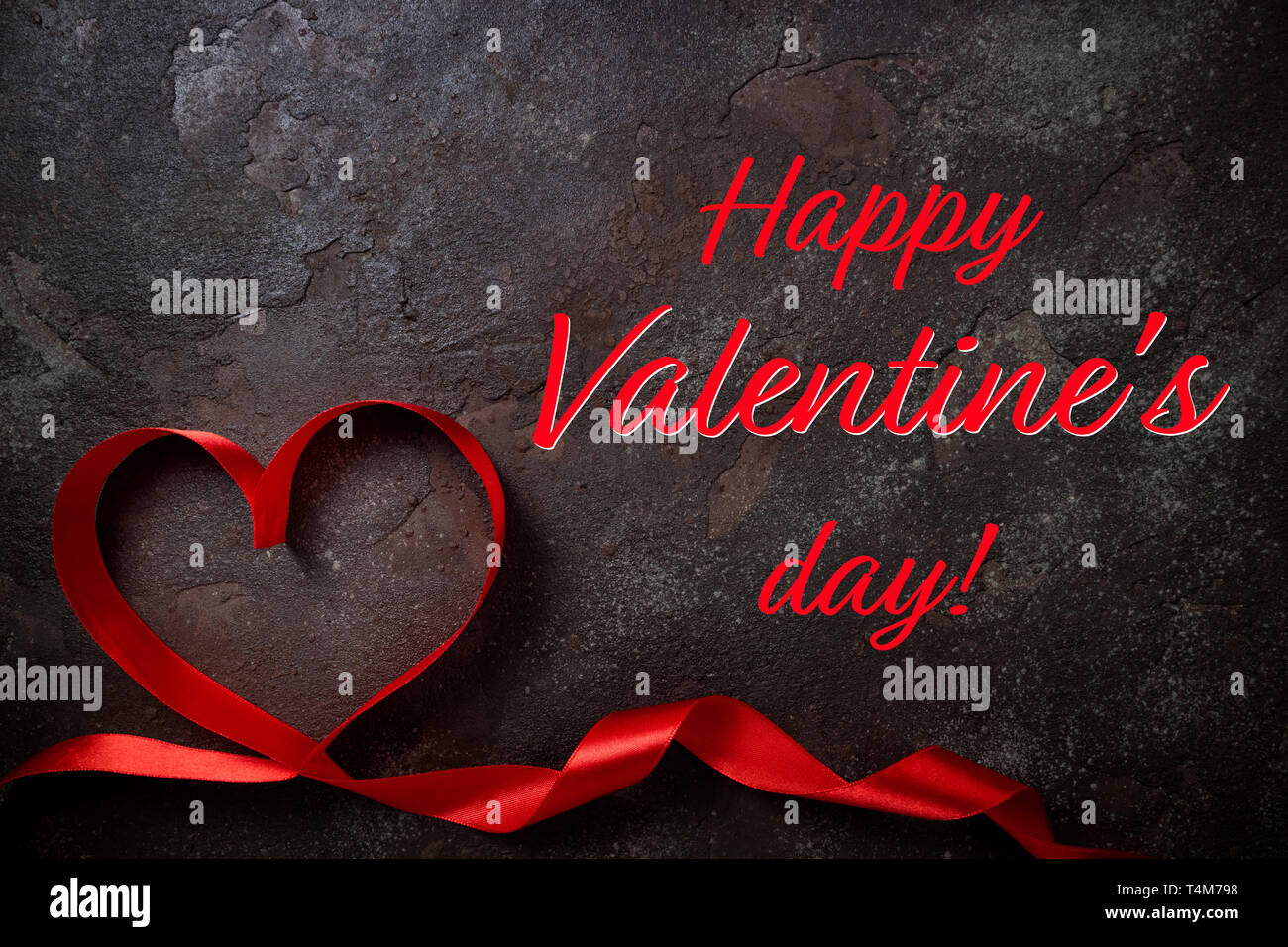 Happy Valentine Day card. Valentines Day background with red heart ...