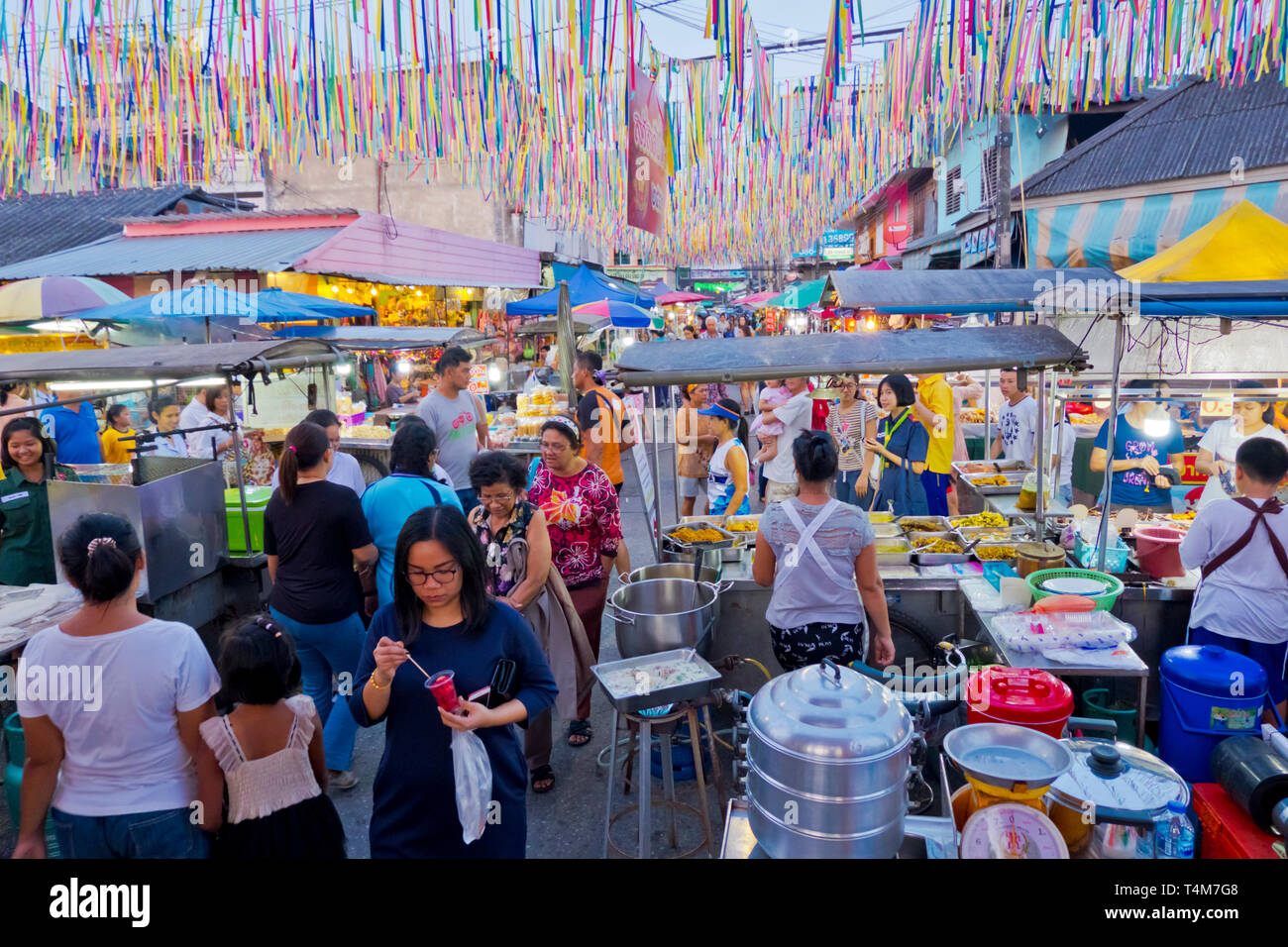 Night Market, Surat Thani, Thailand Stock Photo