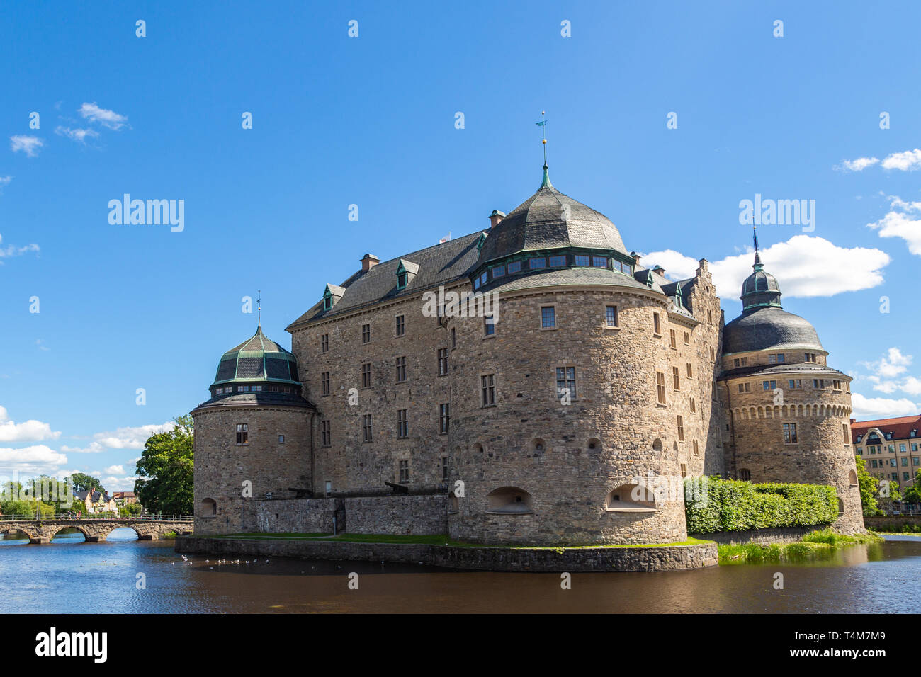 Orebro Castle at sunny summer day, Sweden Stock Photo