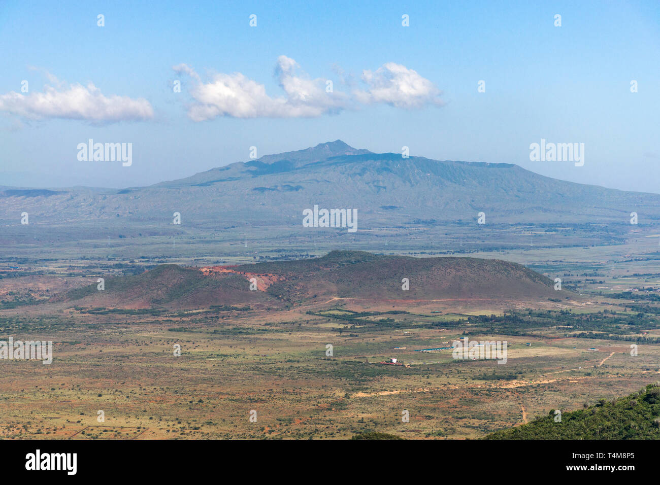 Mount Longonot from Rift Valley escarpment on a sunny morning, Kenya Stock Photo
