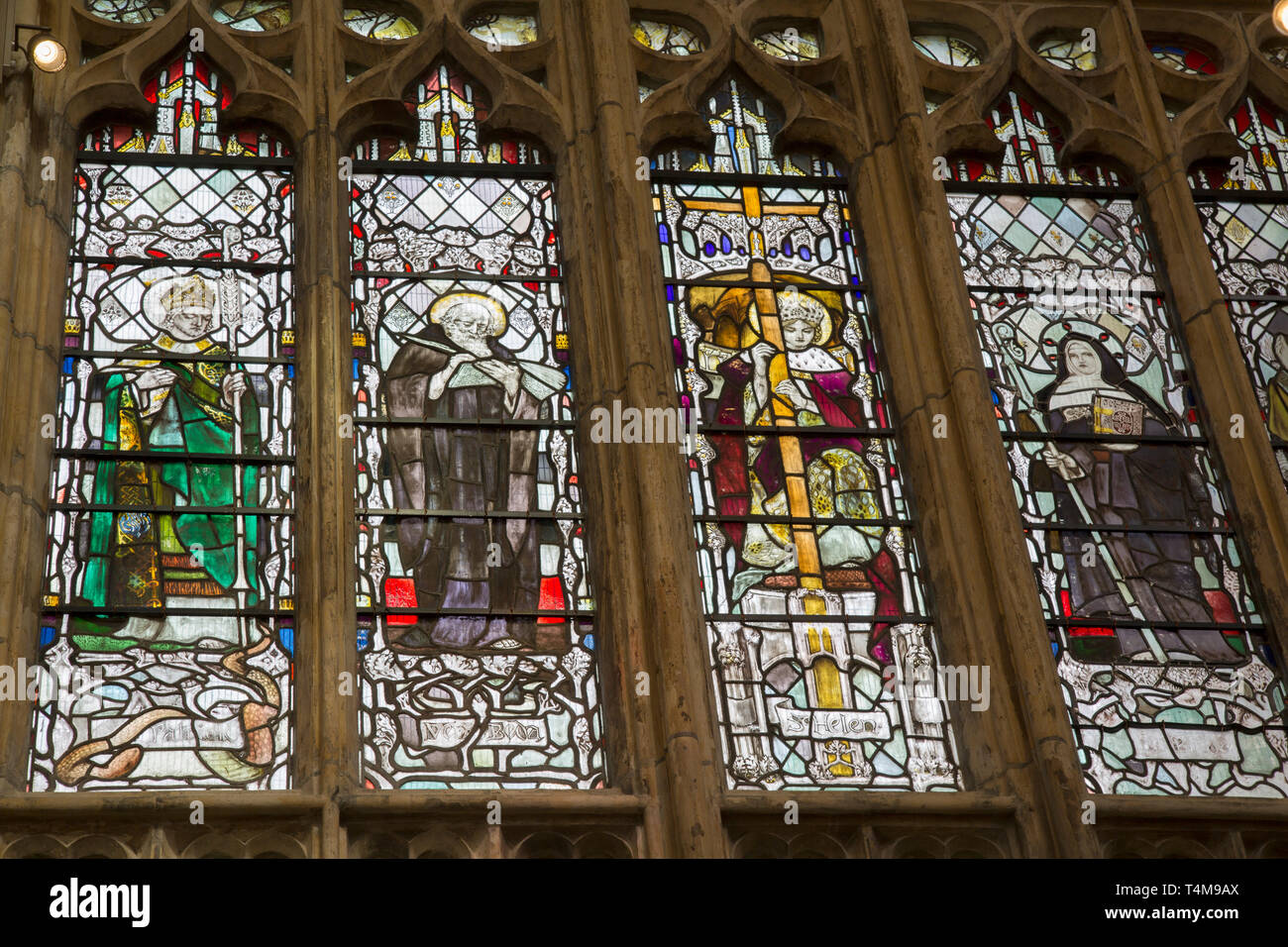 Stained Glass Window; Gloucester Cathedral; England; UK Stock Photo Alamy