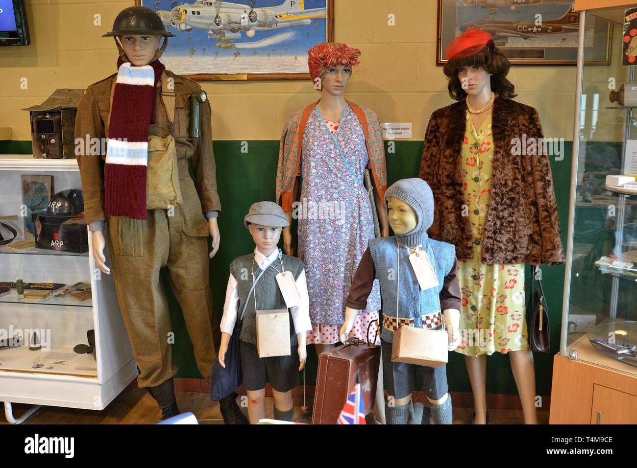 1940s family with evacuees in the Home Front Exhibition at the Parham