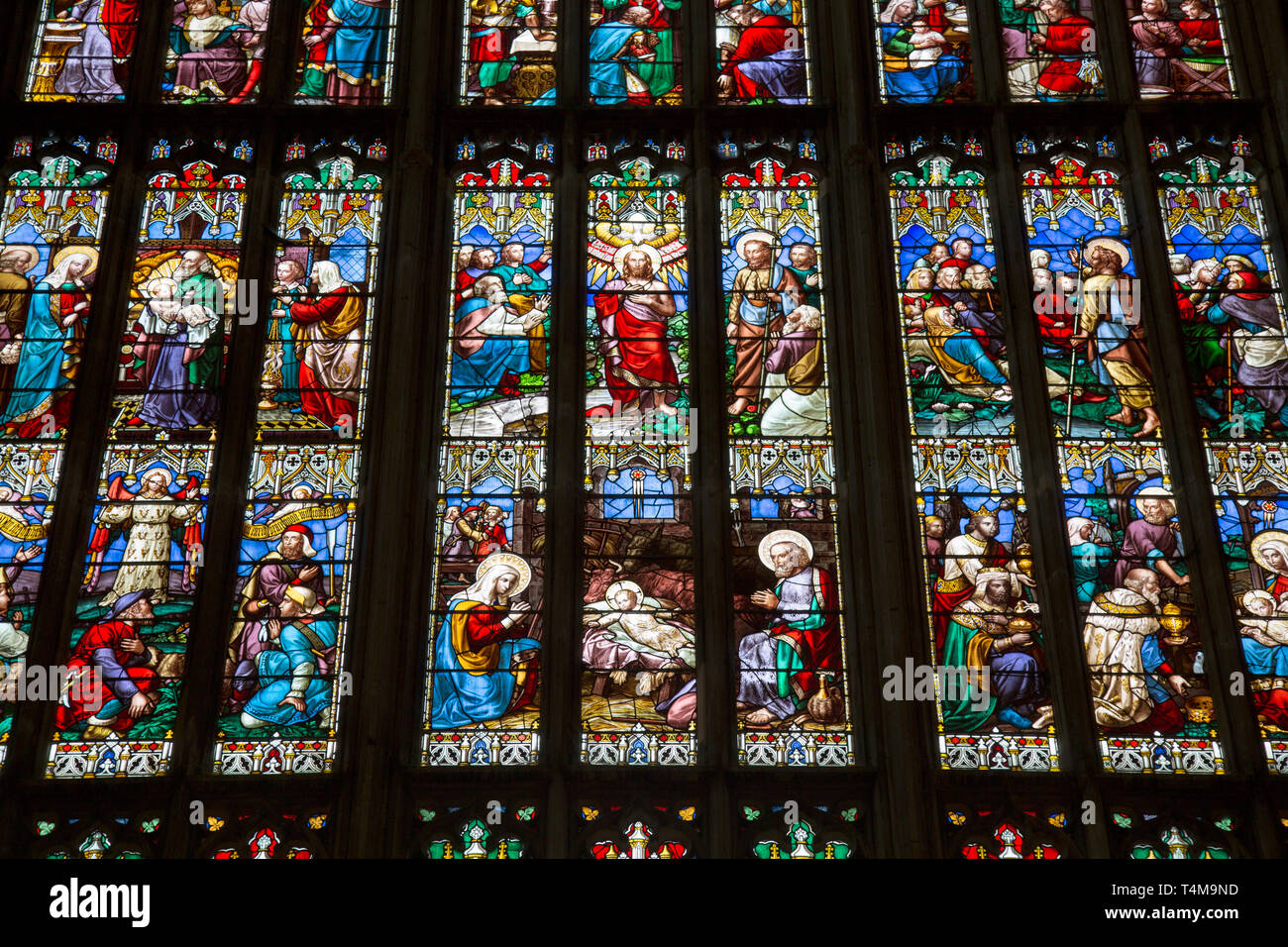 Stained Glass Window, Gloucester Cathedral; England; UK Stock Photo Alamy