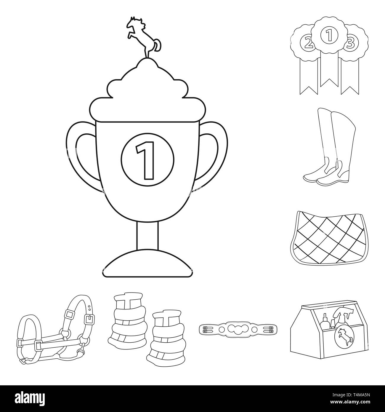 Vector Design Of Horseback And Equestrian Symbol Set Of Horseback