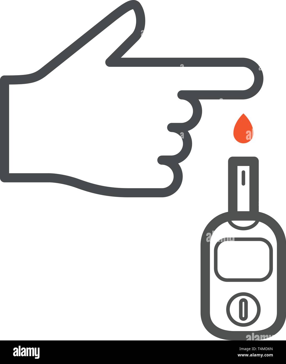 Hand applying blood drop to test strip of Glucose Meter World