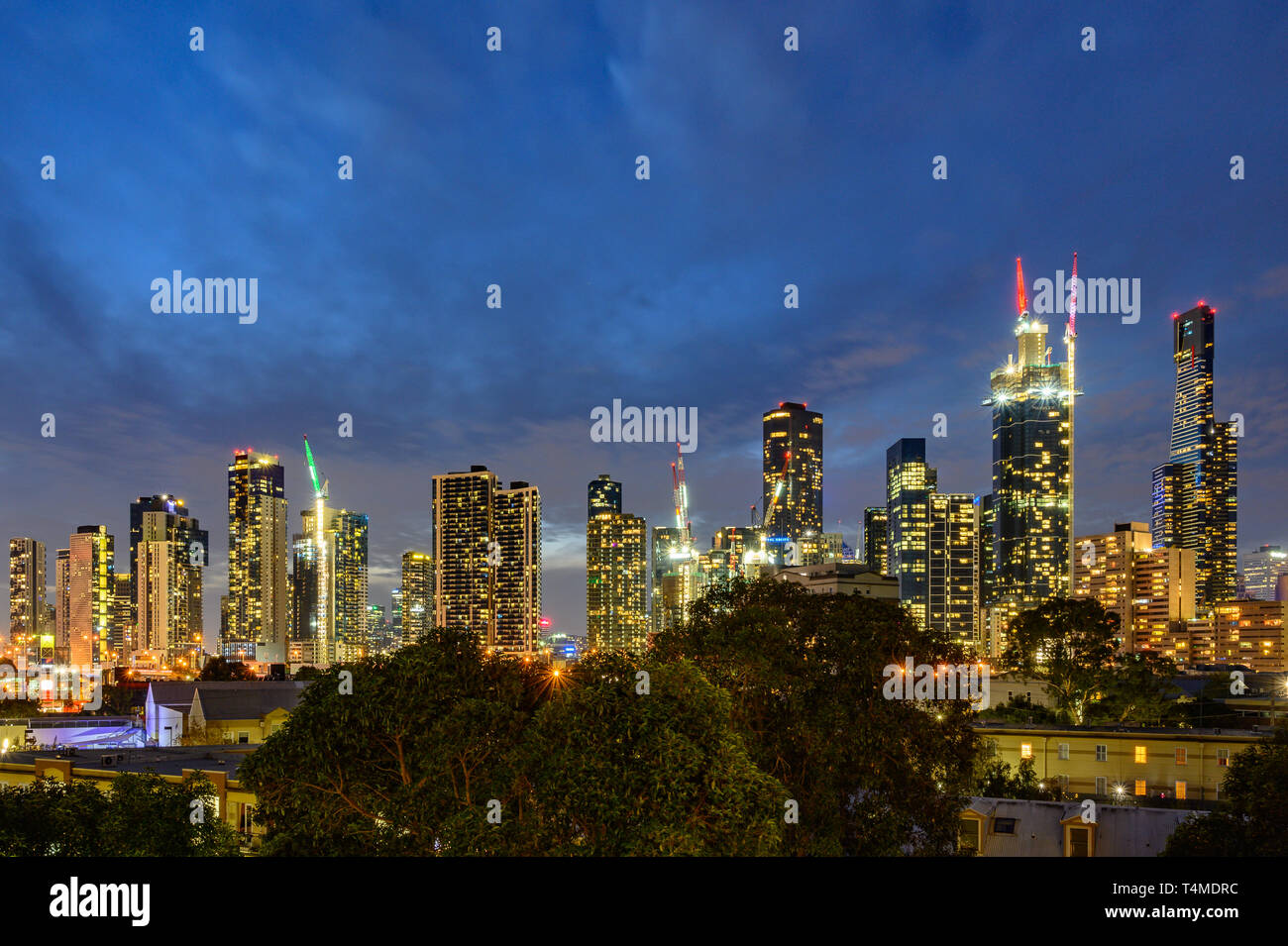 Melbourne City Skyline Stock Photo