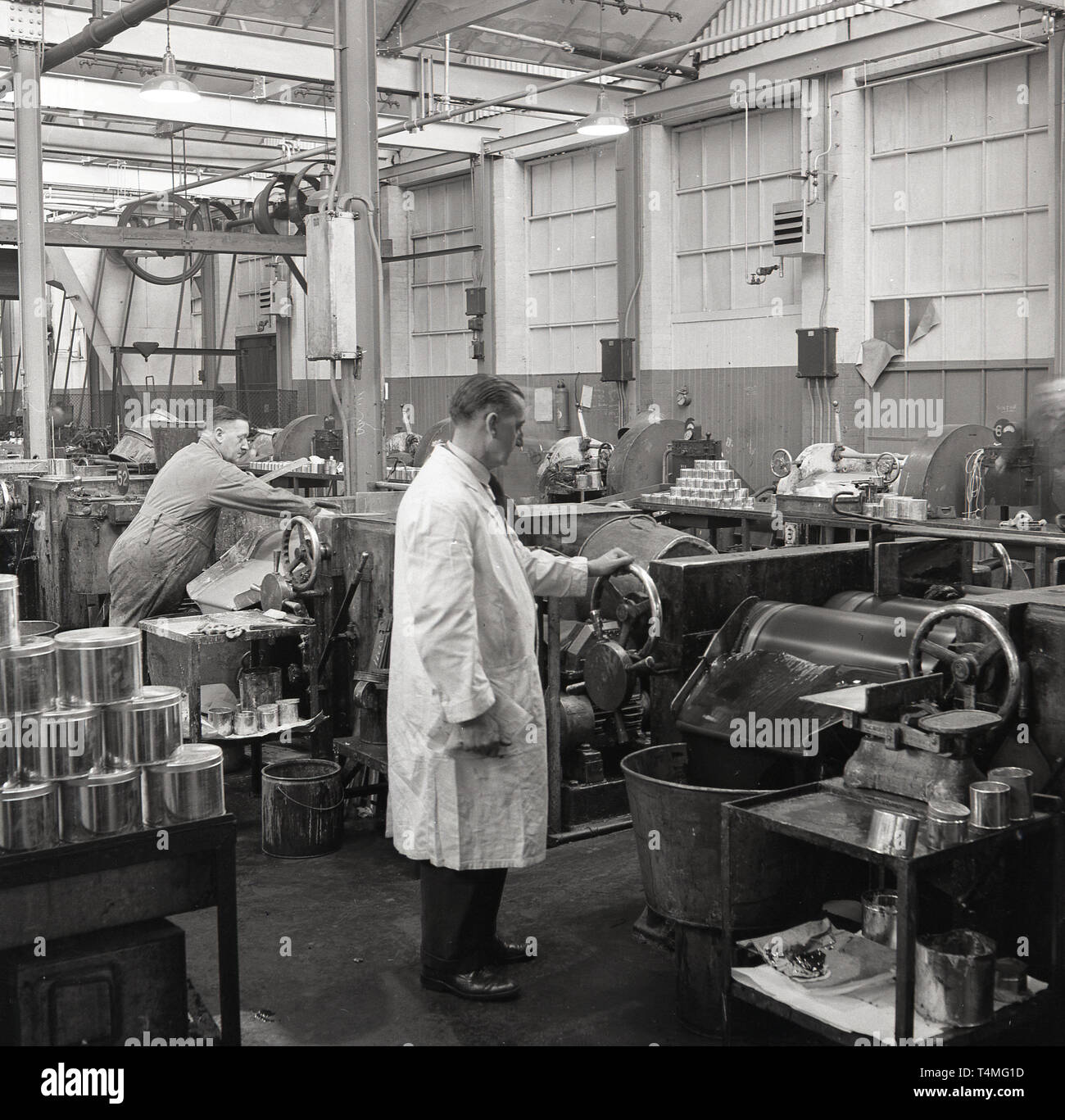 1950s, historical, paint factory, England, UK Stock Photo Alamy