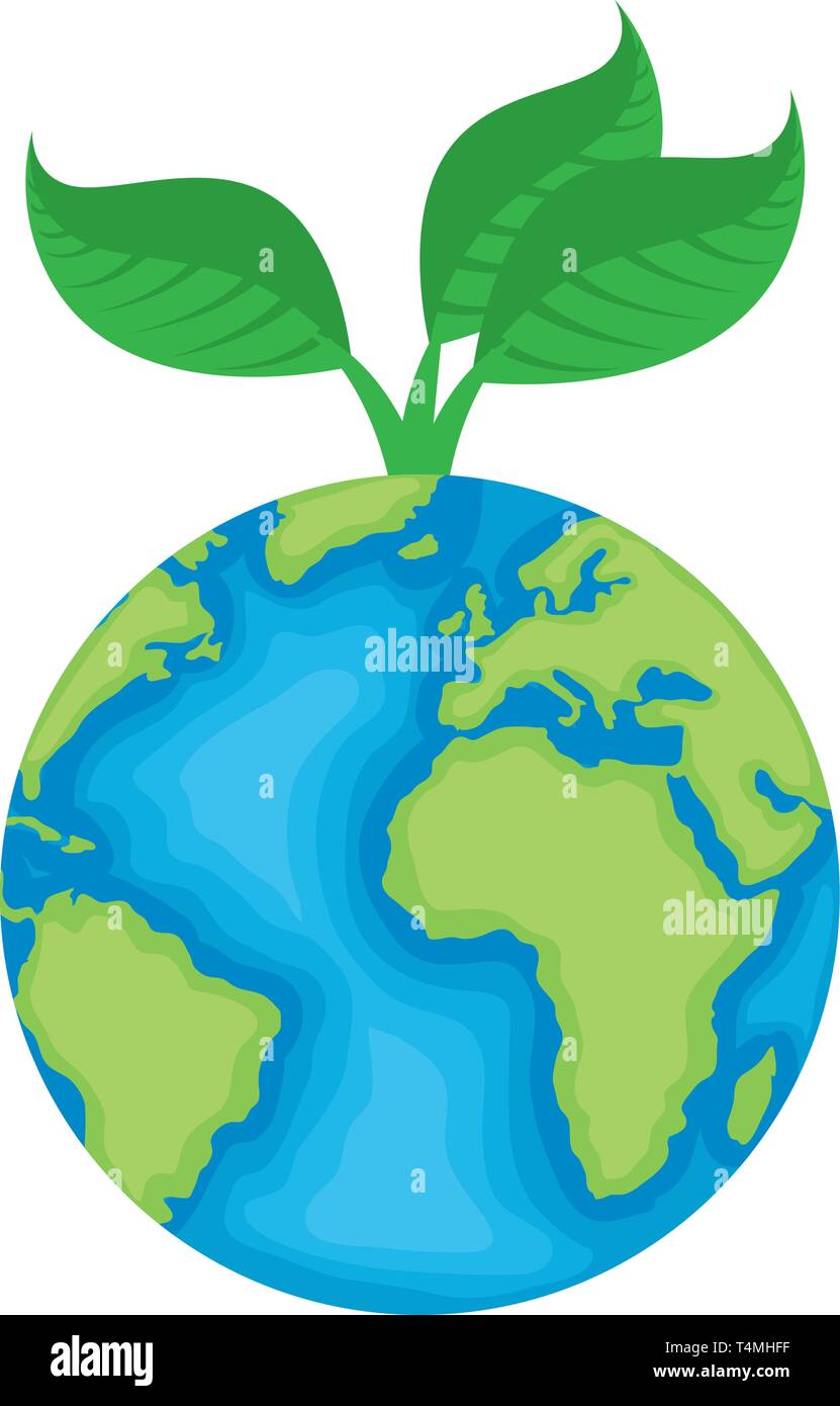 world planet earth with leafs plant Stock Vector Image & Art - Alamy