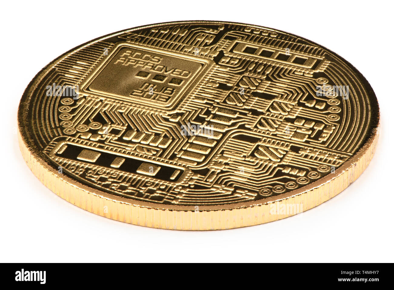 Golden monero isolated on white background. High resolution photo. With clipping path. Full