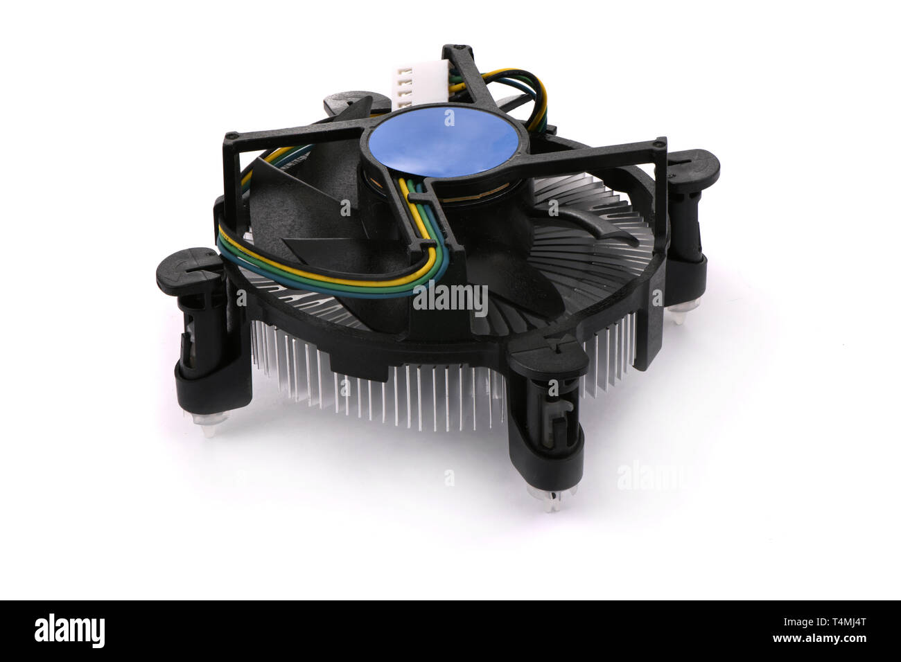 Fan and aluminum radiator for cooling of computer processor, cooling