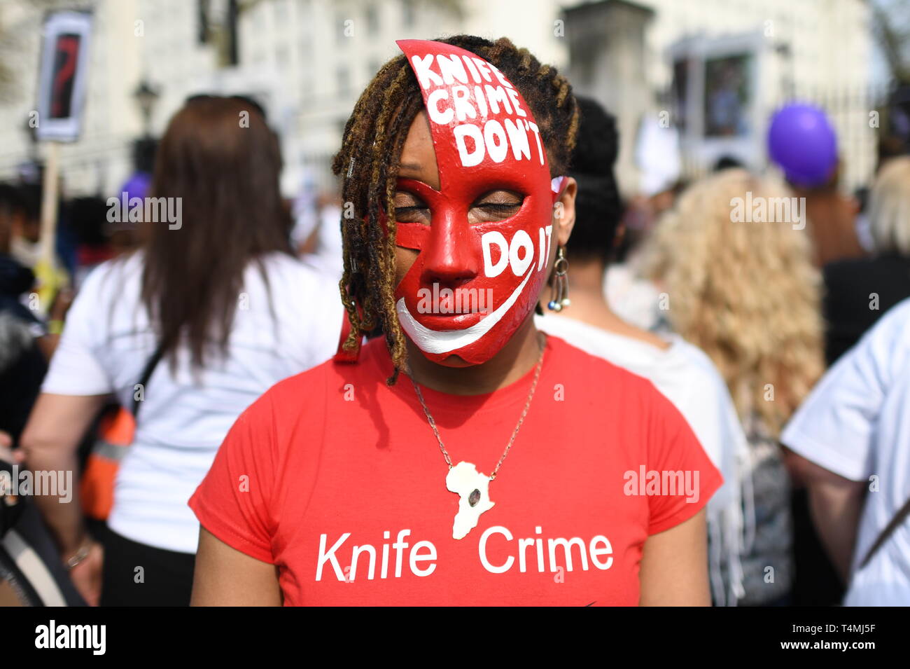 Anti knife crime campaigners in whitehall in central london hires