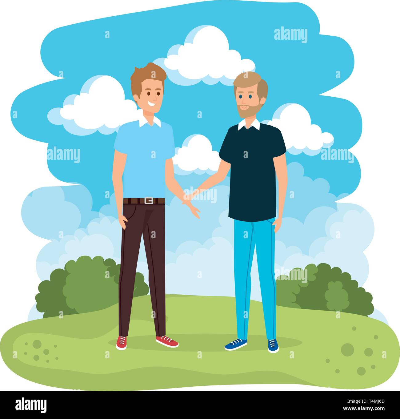 young couple in the landscape Stock Vector Image & Art - Alamy