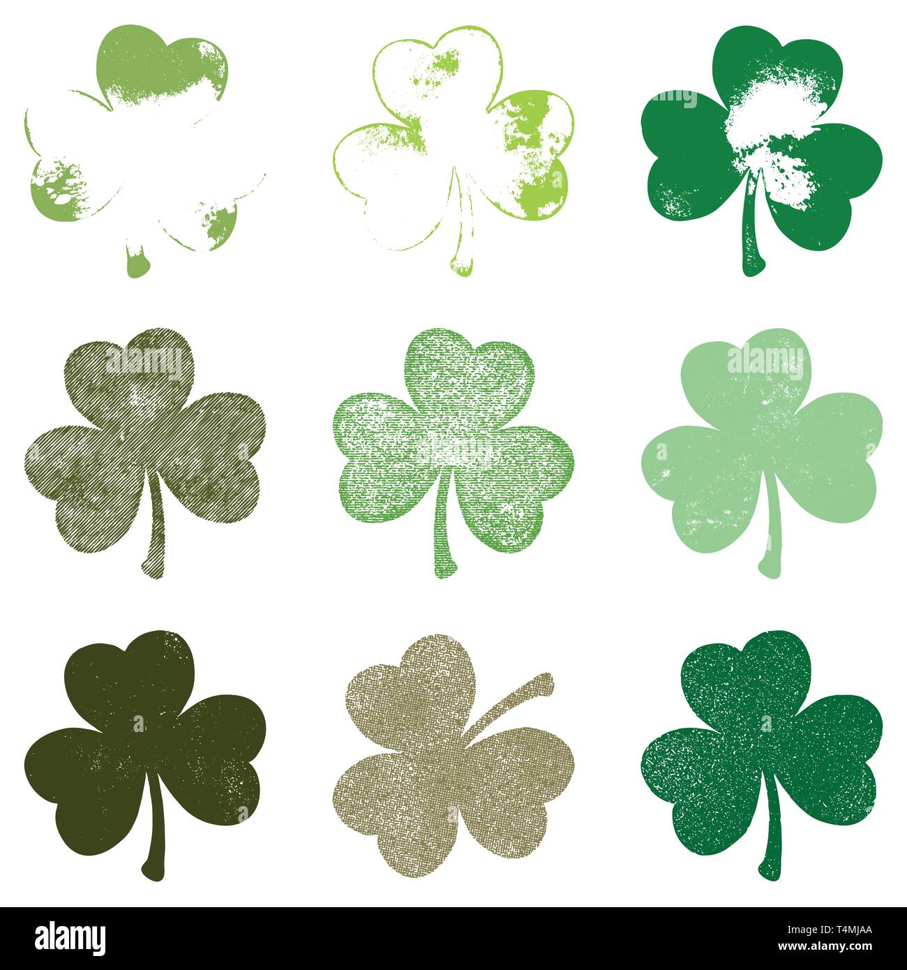 Clover Leaf Grune Set Stock Vector