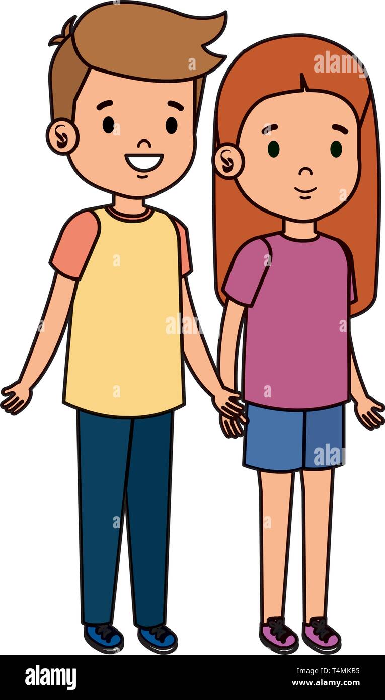 little kids couple characters Stock Vector Image & Art - Alamy
