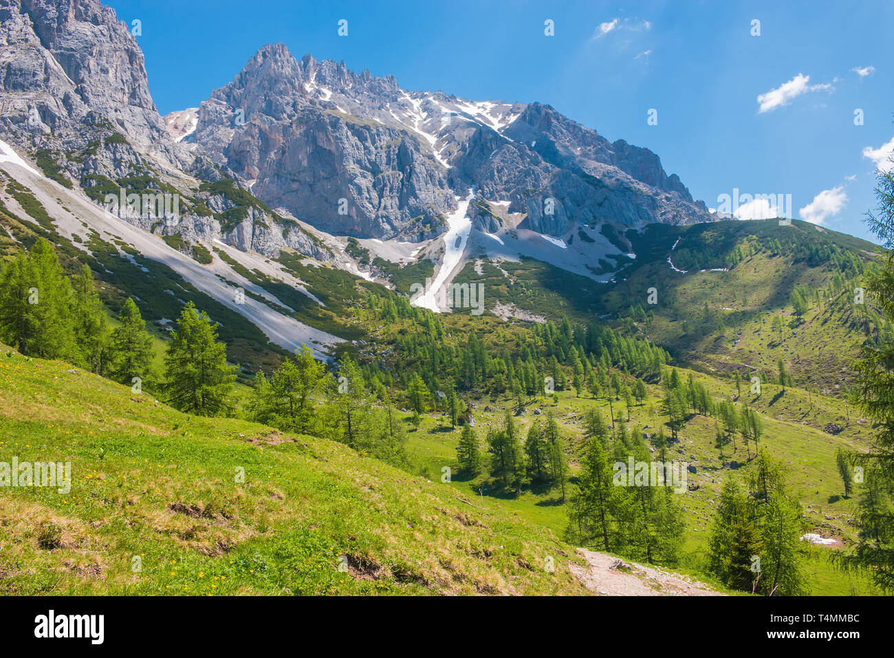View closeup Alpine rocks in National park Dachstein, Austria, Europe ...