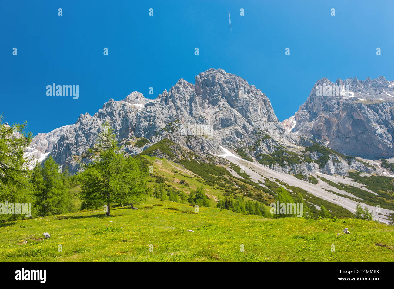 View closeup Alpine rocks in National park Dachstein, Austria, Europe ...