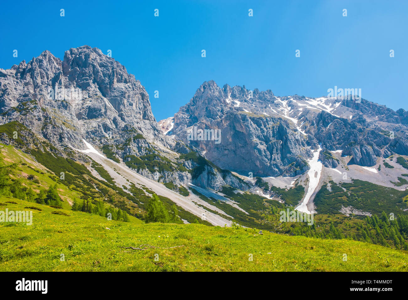 View closeup Alpine rocks in National park Dachstein, Austria, Europe ...