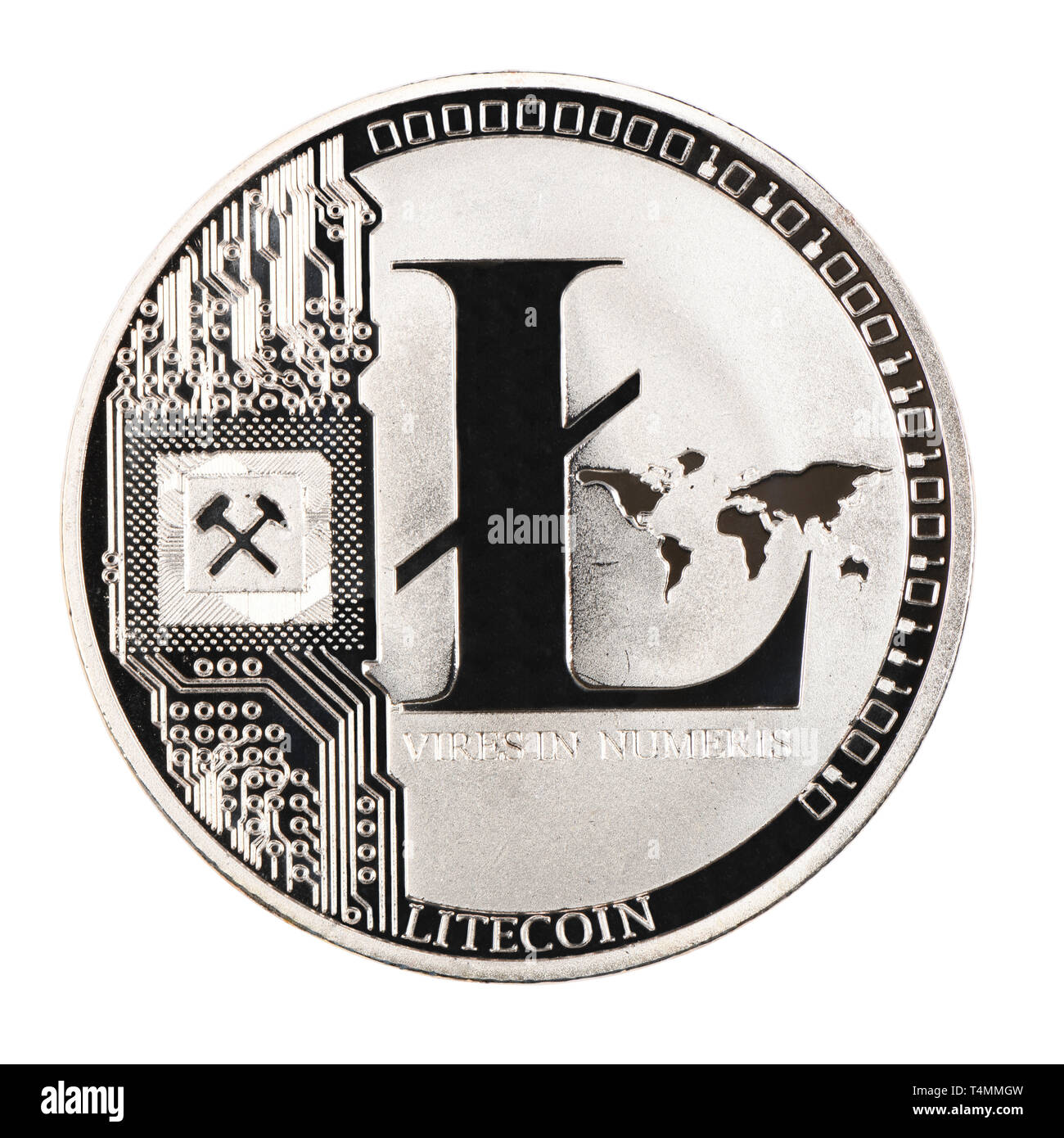 Silver litecoin isolated on white background. High resolution photo. With  clipping path. Full depth of field Stock Photo - Alamy