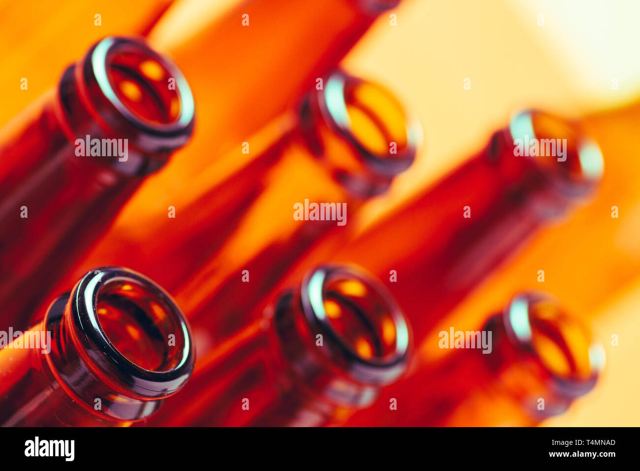 brown glass bottles for advertising still lifes Stock Photo