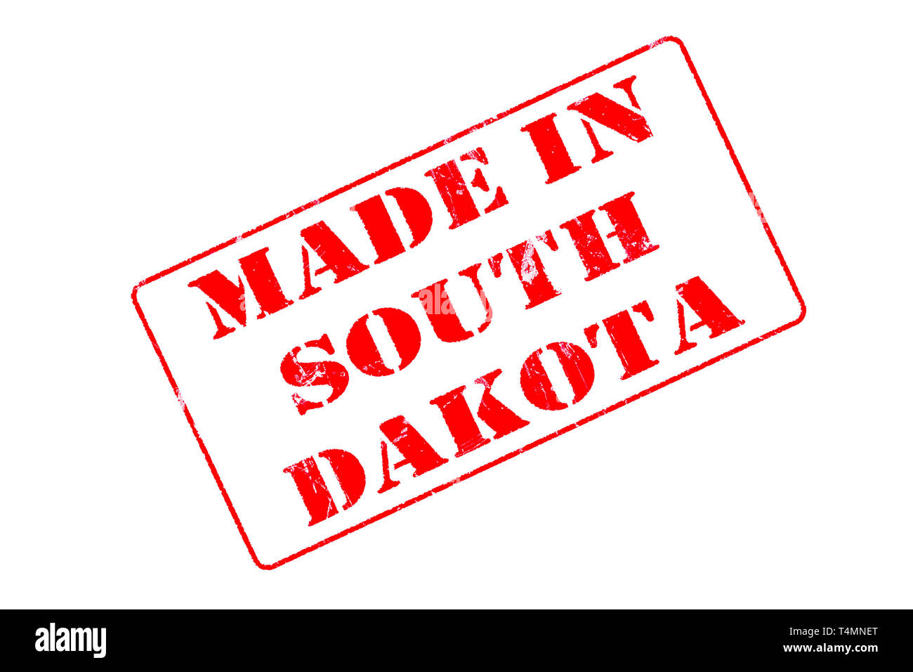 Rubber stamp concept showing a red stamp reading Made in South Dakota ...