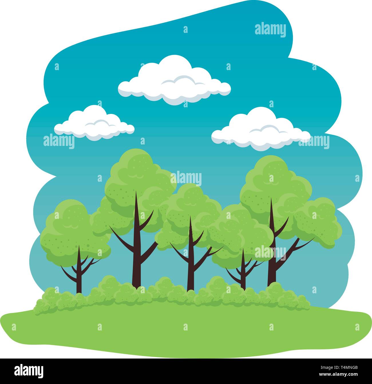 trees plants forest scene Stock Vector Image & Art - Alamy