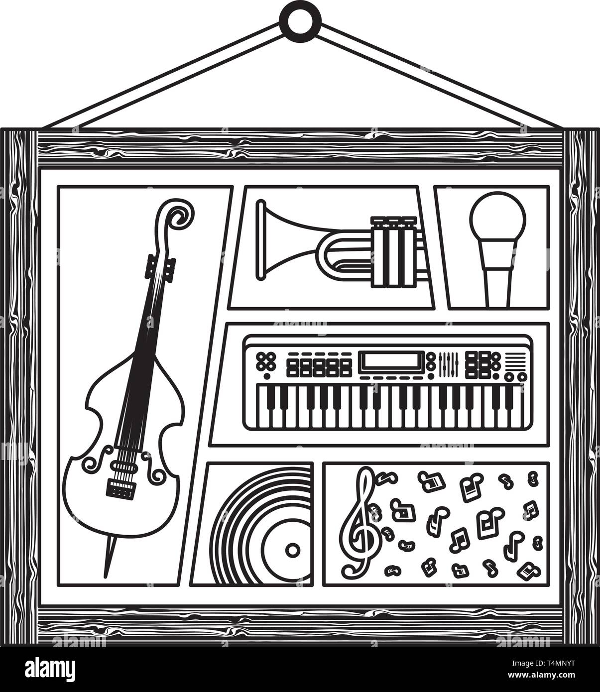 picture hanging with musical instruments Stock Vector Image & Art - Alamy