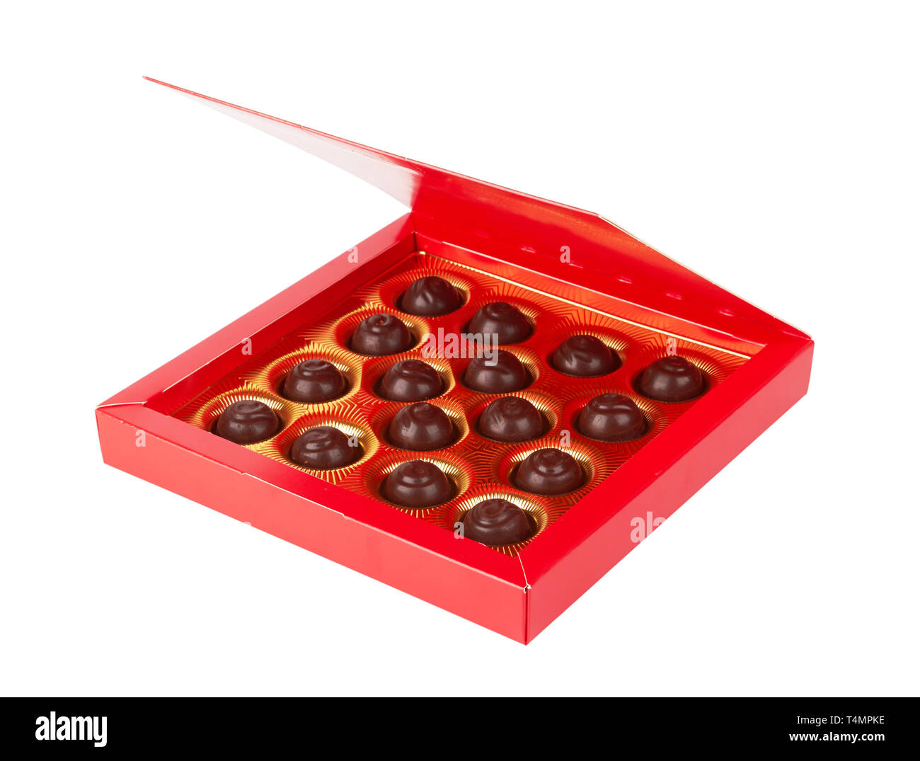 chocolate candy in a box isolated on white background Stock Photo Alamy