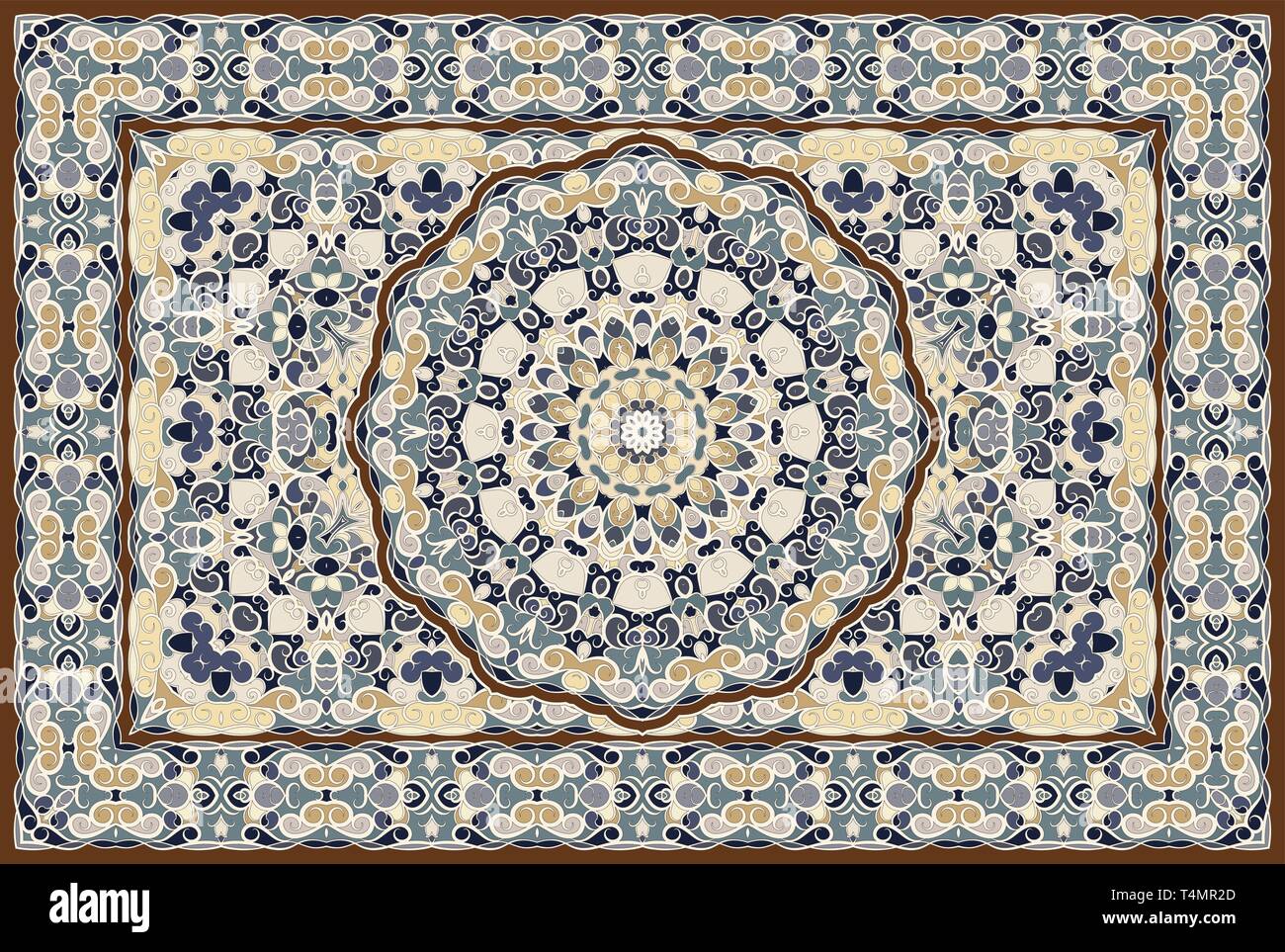 Old persian carpet Stock Vector Images - Alamy