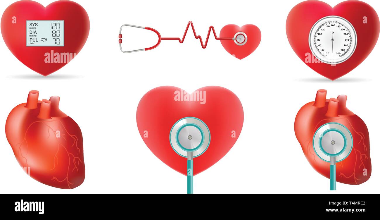Human Heart health, disease, blood pressure and heart attack elements