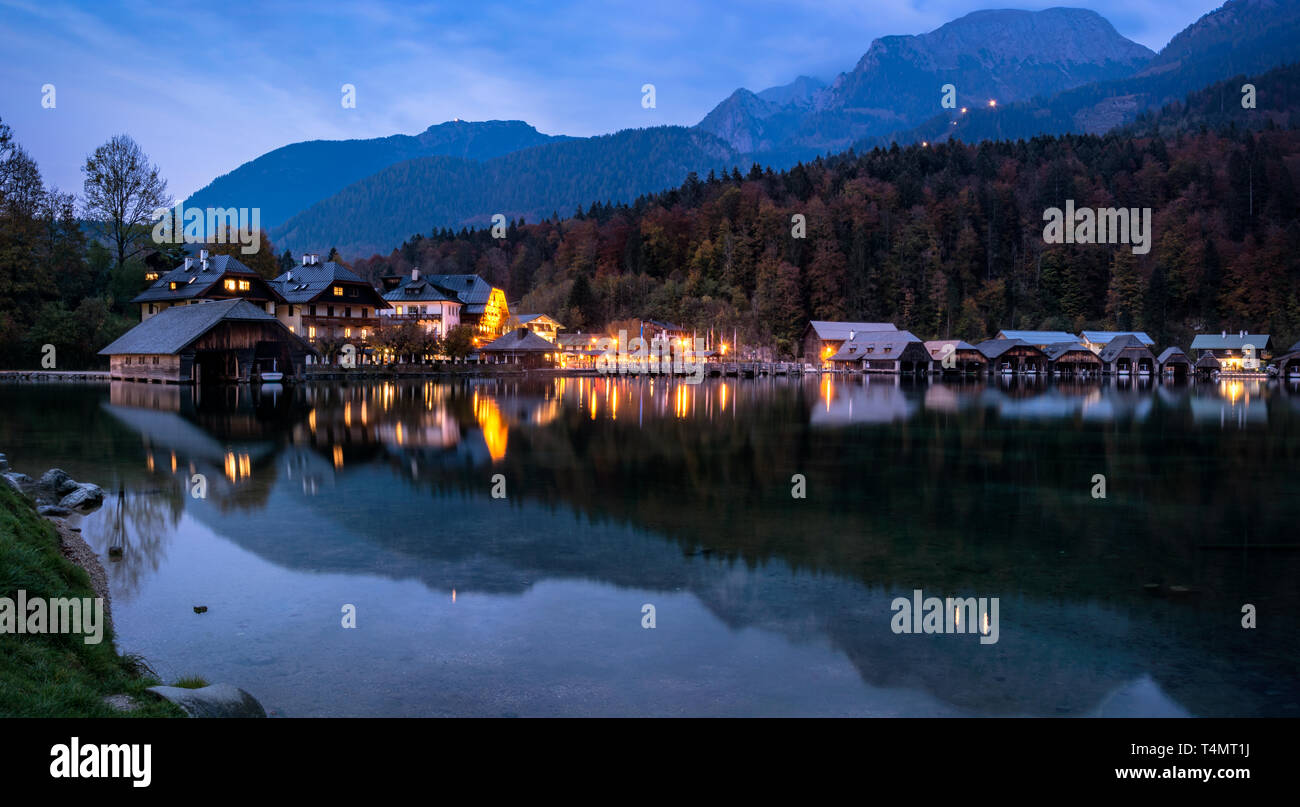 Evening at Königssee, Germany. Stock Photo