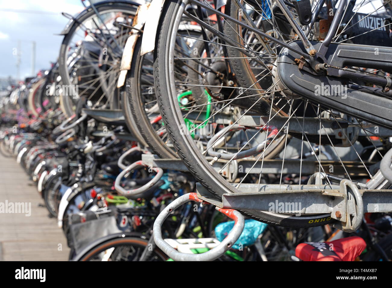 Bike storage in Amsterdam Stock Photo Alamy