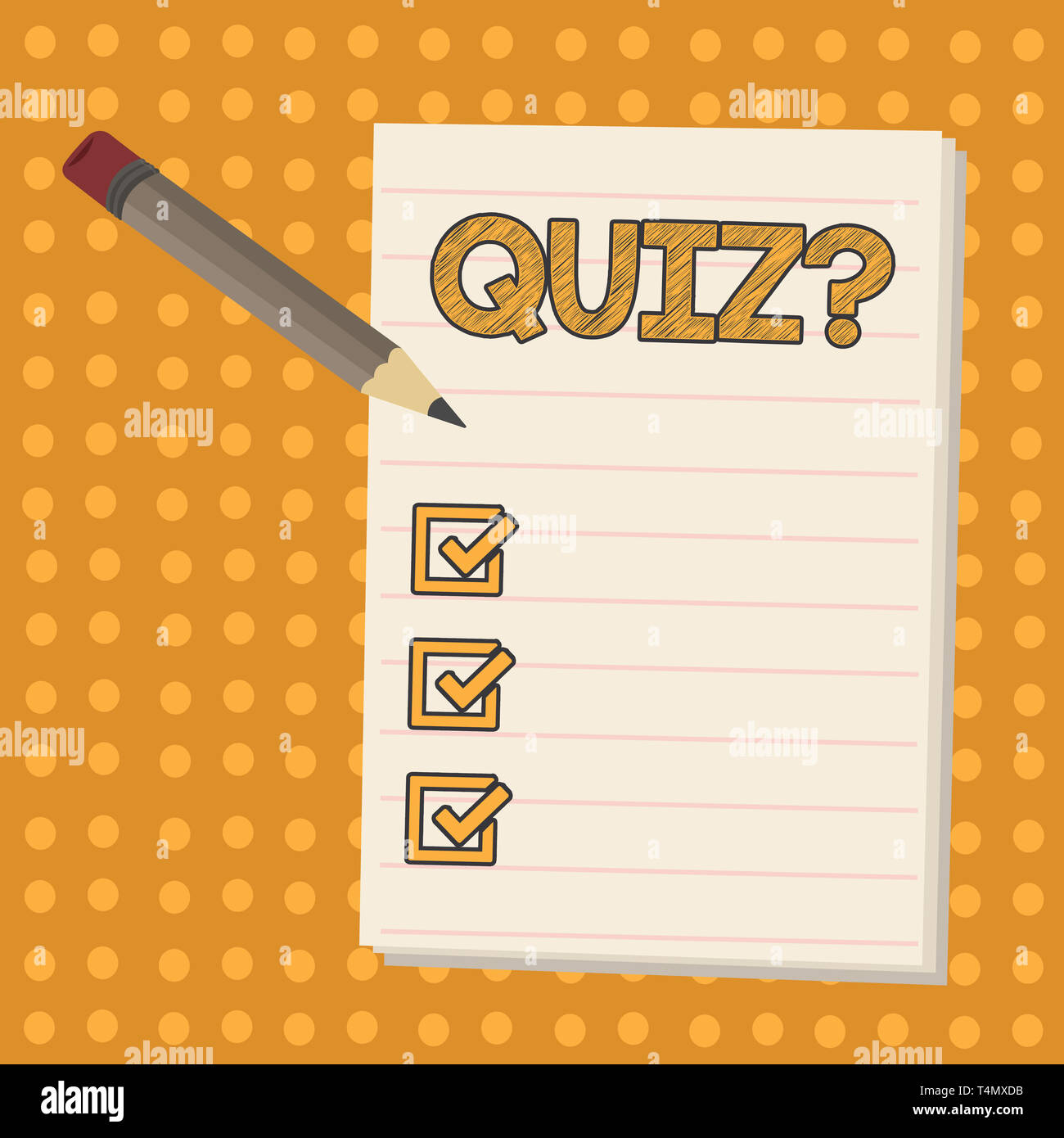Conceptual hand writing showing Quiz Question. Concept meaning test of  knowledge as competition between individuals or teams Pencil with Eraser  and Pa Stock Photo - Alamy
