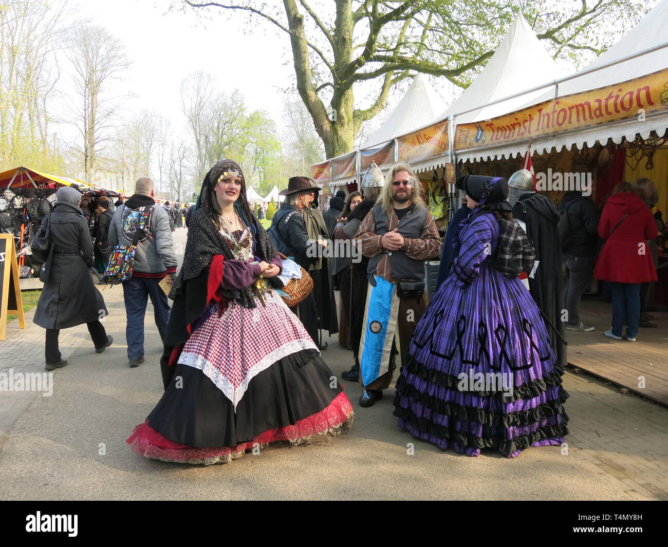 Crowds in fancy-dress flock to Elfia, the Elf Fantasy Fair, at De Haar Castle, Haarzuilens, Utrecht, the Netherlands: April 2019 Stock Photo