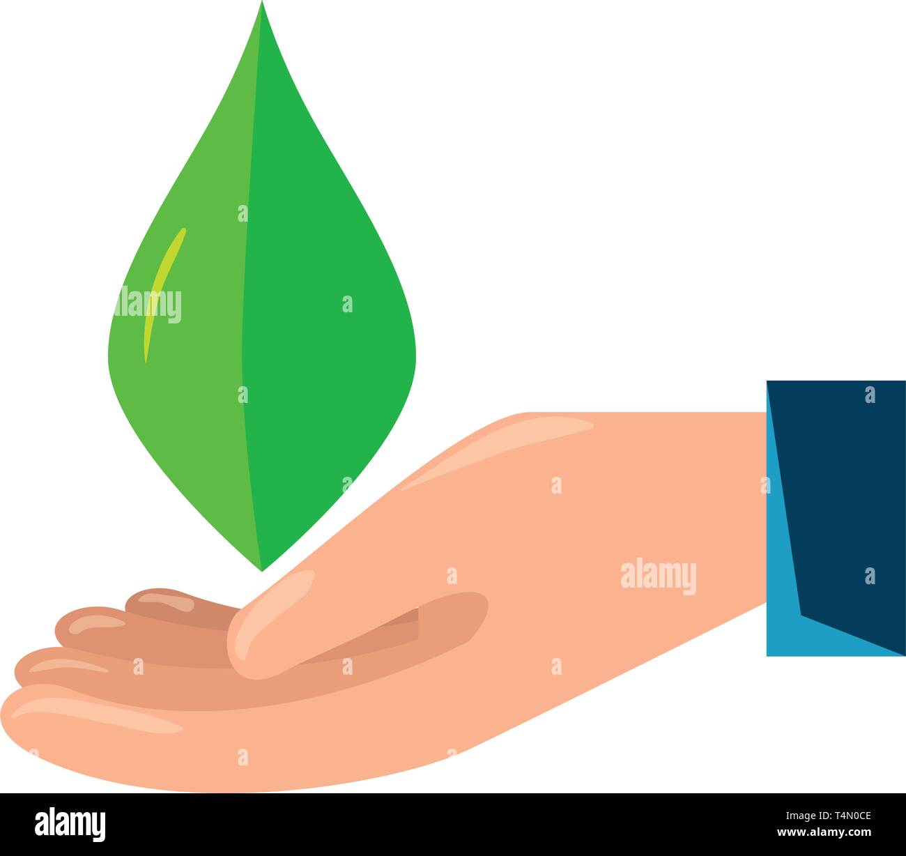 hand with ecology leafs plant icon Stock Vector Image & Art - Alamy