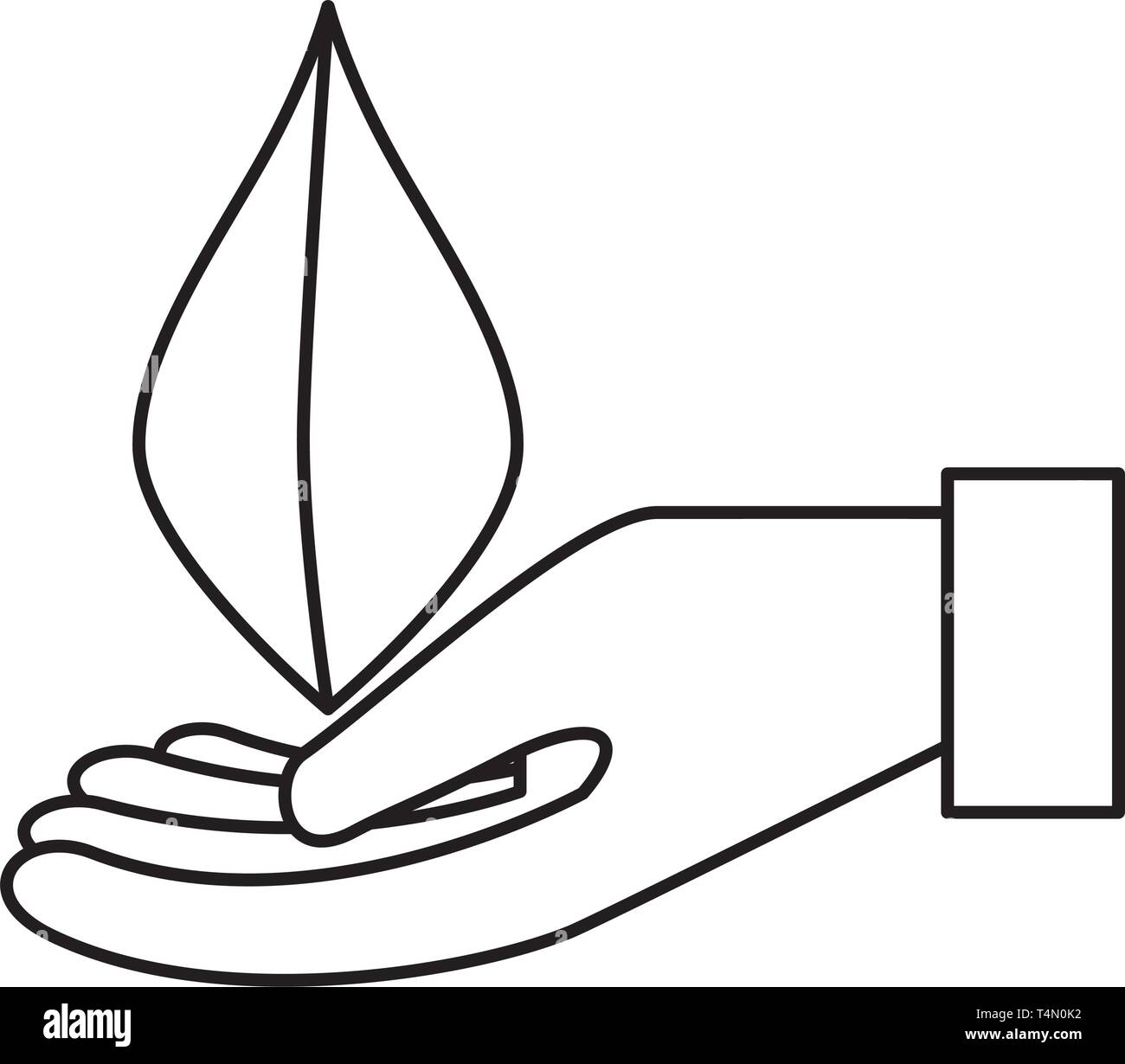 hand with ecology leafs plant icon Stock Vector Image & Art - Alamy